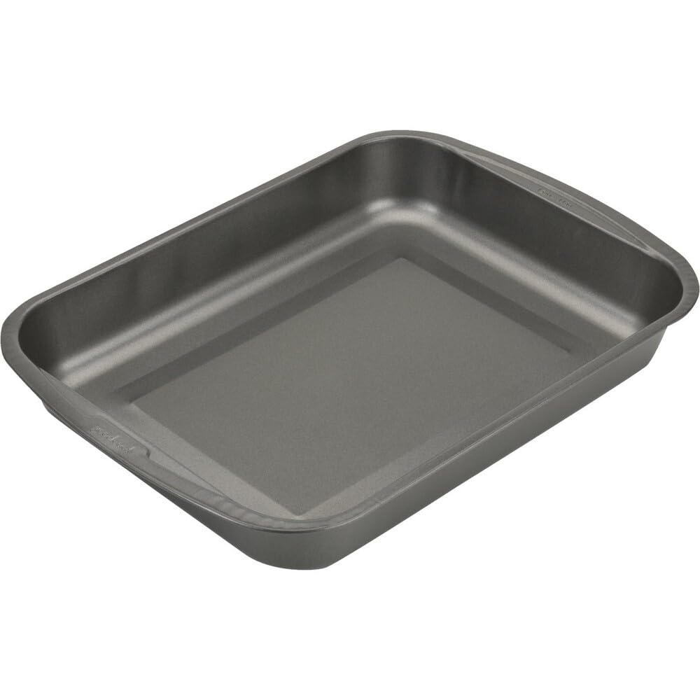 Goodcook Everyday Nonstick Roast Pan, Metal Utensil-Safe Easy Clean Dishwasher Safe Rectangle Roaster, 11.5x15.5-Inch, Silver