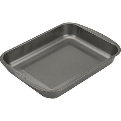 Goodcook Everyday Nonstick Roast Pan, Metal Utensil-Safe Easy Clean Dishwasher Safe Rectangle Roaster, 11.5x15.5-Inch, Silver
