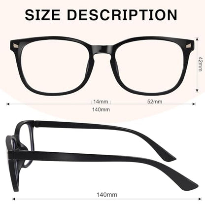 WINTOO Blue Light Glasses for Woman Men | 99% Blue Light Blocking Glasses | Computer Glassess | Night Driving | Gaming | TV Phone Screen Reader Square Frame | Anti Eyestrain & UV Glare Protection