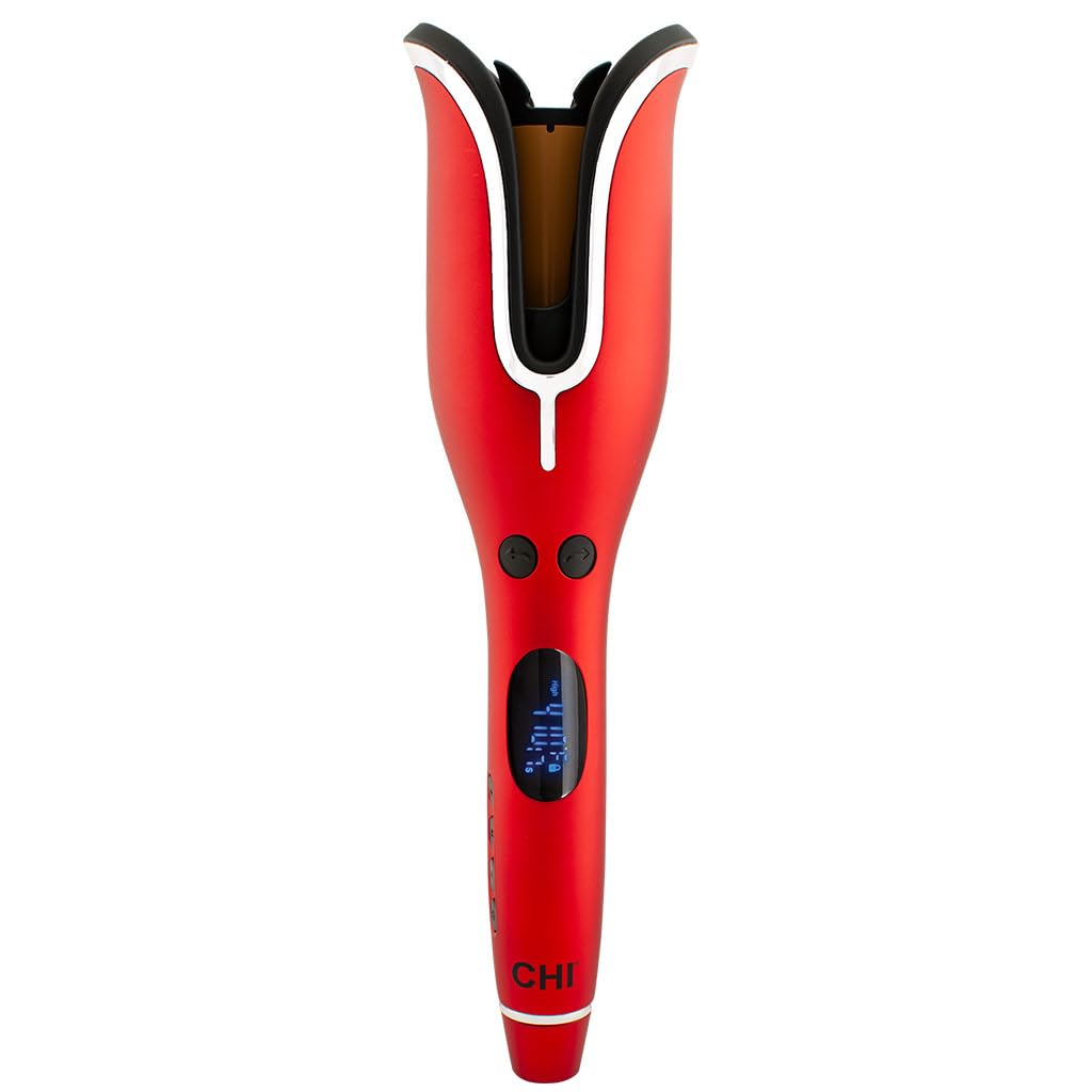 CHI Spin N Curl, Curling Iron For Healthy & Shiny Effortless Curls & Waves, Provides Preset Temperature Settings For Each Hair Texture, Rose Gold