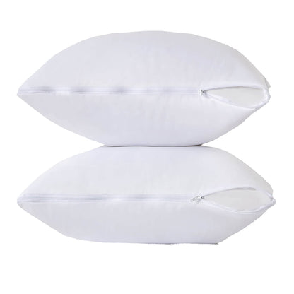 Waterproof Down Feather Proof Euro Pillow Protectors 30x30 Pack of 2 European Size Pillow Covers for Square Throw Pillow 30D