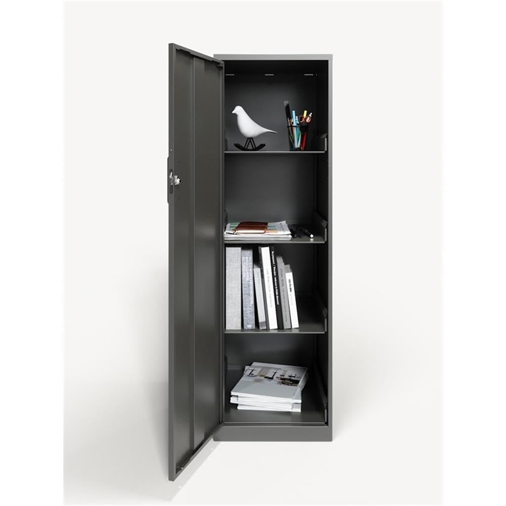 Hirsh Industries Space Solutions Metal 4 Shelf Personal Storage Locker Cabinet, Charcoal, Fully Assembled