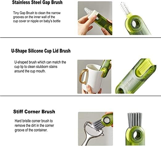 3 in 1 Cup Lid Gap Cleaning Brush - Multi-Functional Bottle Lid Cleaning Tools for Home Kitchen
