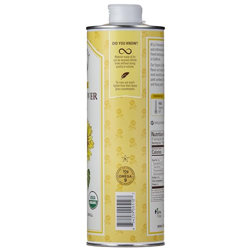 La Tourangelle, Organic Canola Oil, Expeller-Pressed Non-GMO Canola Seeds, Pesticide and Chemical Free, High Heat Neutral Cooking Oil, 16.9 Fl Oz
