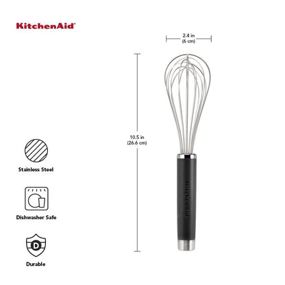 KitchenAid Gourmet Utility Whisk, 10.5-Inch, Matte Black