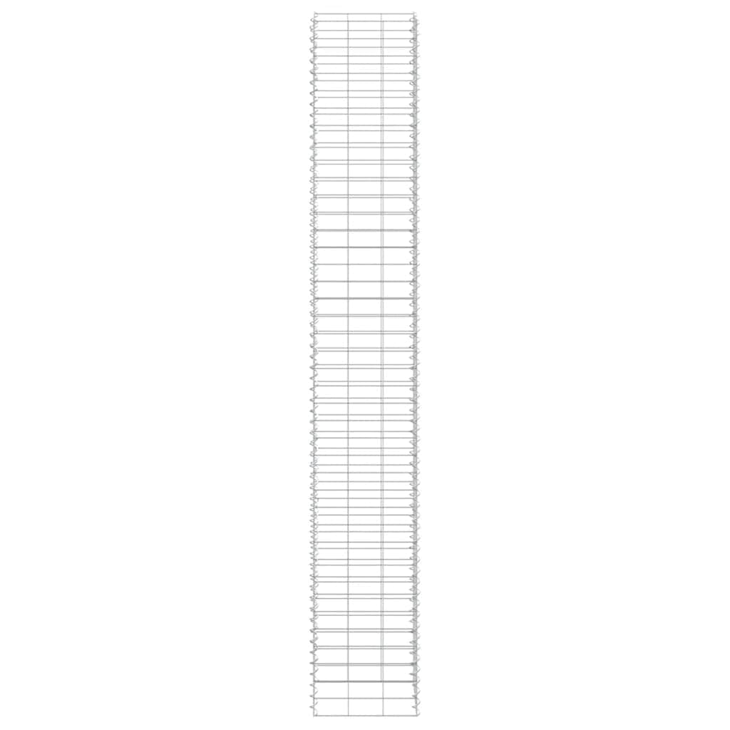 Foknhdi 3-Pack Large Silver Gabion Raised Garden Bed 78.7 in Tall Rust-Proof Iron Planter Box for Outdoor Patio, Balcony & Courtyard