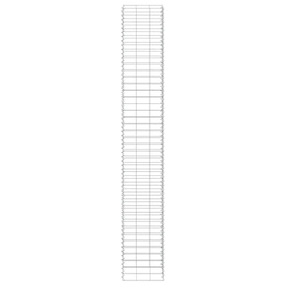 Foknhdi 3-Pack Large Silver Gabion Raised Garden Bed 78.7 in Tall Rust-Proof Iron Planter Box for Outdoor Patio, Balcony & Courtyard