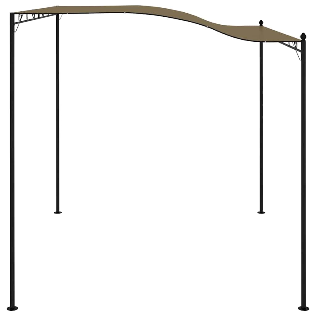 Gazebo Set of 2 Taupe Steel and Polyester, Large Rectangular Outdoor Canopy for Patio, Garden, UV Resistant, Easy Assembly Lawn Structures