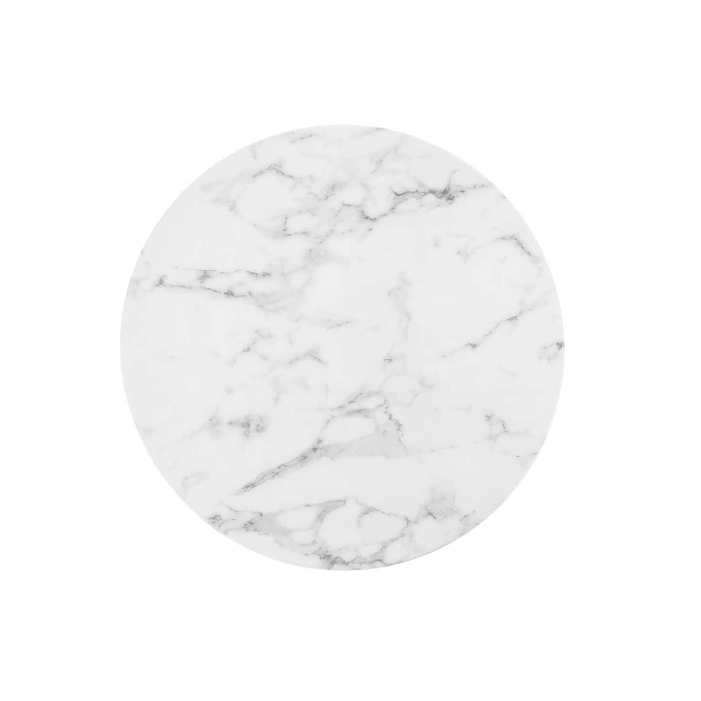 Modway Lippa Mid-Century Modern 28" Round Artificial Marble Dining Table in Black White
