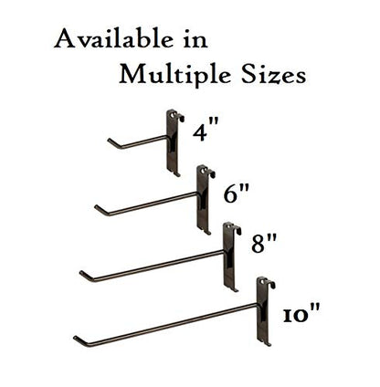 NAHANCO 8" Black Metal GWH8B Gridwall Peg Hooks (Pack of 12)
