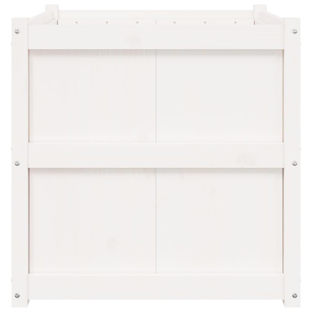 Mhdvray Large 27.6" White Solid Pine Wood Outdoor Raised Garden Planter Box, Elevated Flower & Vegetable Bed for Patio Balcony Terrace