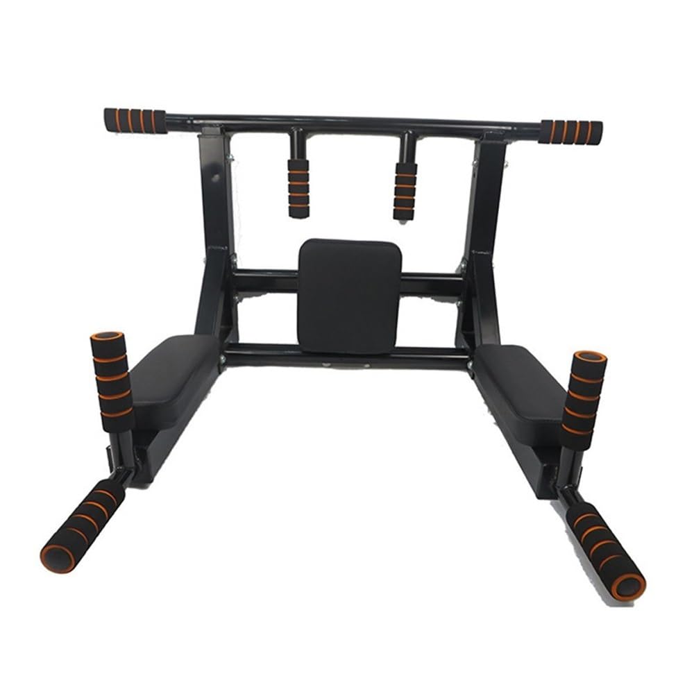 JDXQBLD Pull Up Bar, Wall Mounted Pull Up Bar Dip Station for Full-Body Strength Workouts Home Indoor Gym, 2 in 1 Multifunctional Chin Up Bar, Power Tower Exercise Training Equipment Fitness