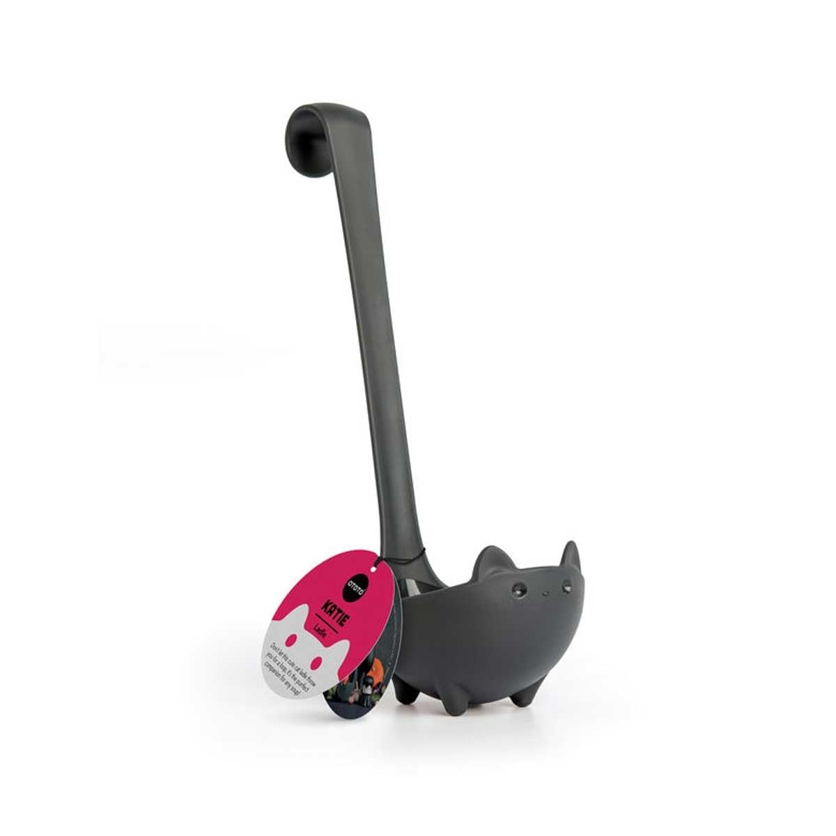 OTOTO Katie Cat Soup Ladle - Halloween Gifts Black Cat, Gothic Gifts, Gifts for Cat Lovers - Spooky Cat Gift, Cute Kitchen Accessories, Fun Gifts (Katie Cat, Black)