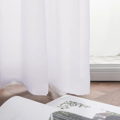 MIULEE Sheer Window Scarf Valance Extra Long Topper Window Treatment, Elegant Curtain Scarves for Party Wedding
