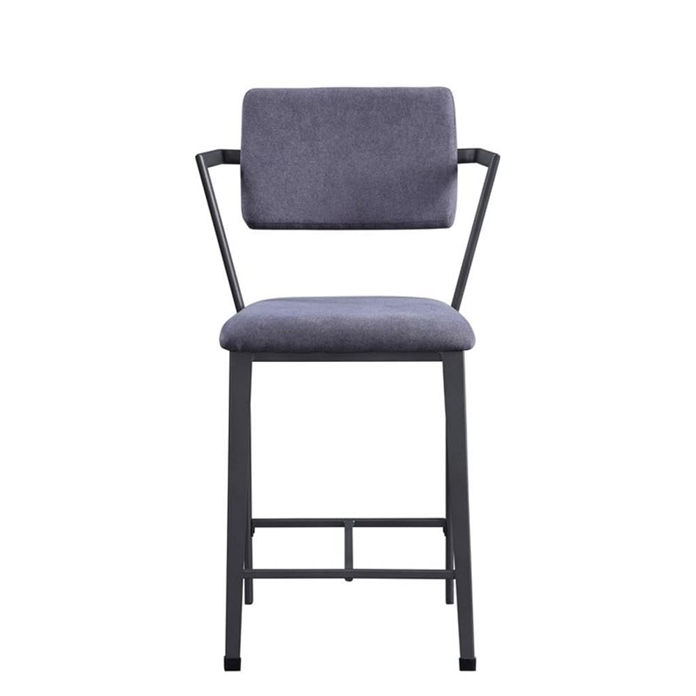 Acme Cargo Counter Height Chair (Set of 2) in Fabric & Gunmetal
