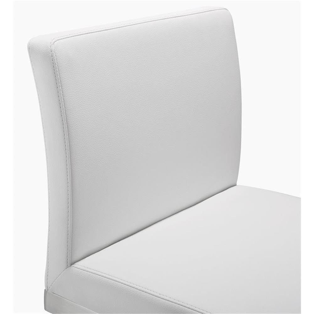 Tov Furniture Parma White Performance Vegan Leather and Stainless Steel Counter Stool - Set of 2