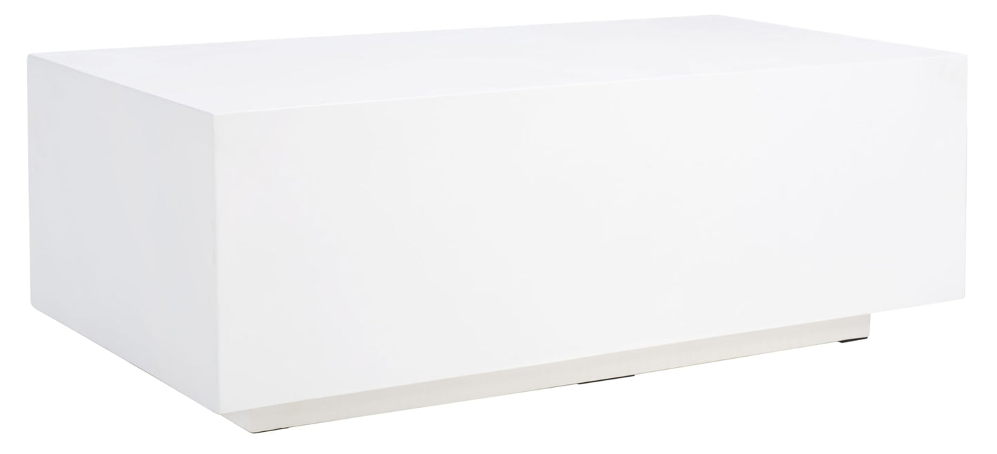 SAFAVIEH Home Collection Ezro White/Grey Faux Concrete Coffee Table (Fully Assembled)