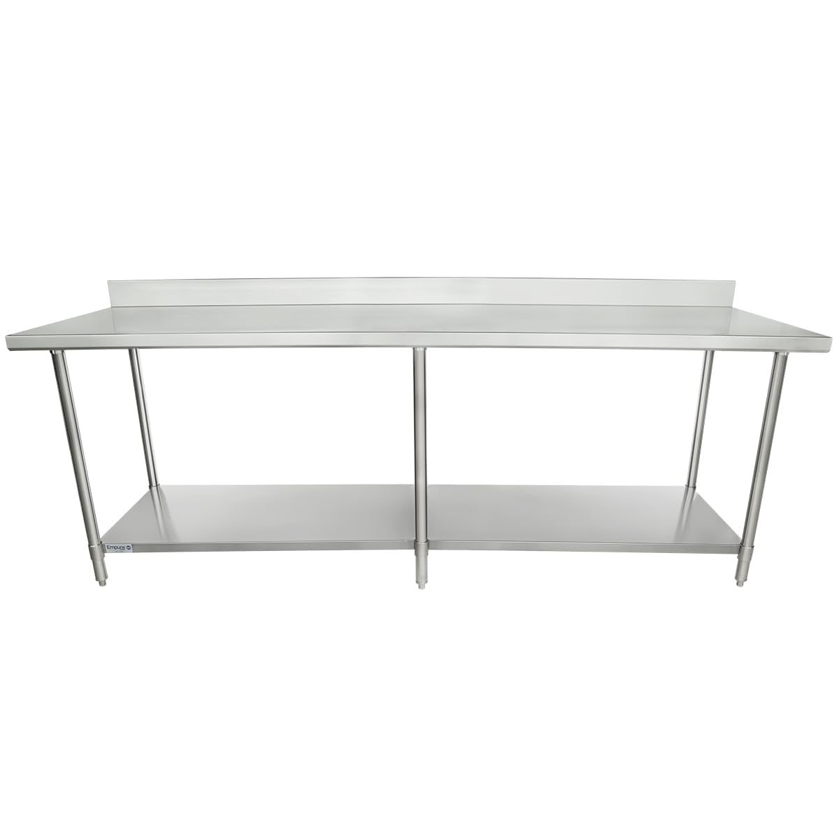 EMPURA 96" x 30" Stainless Steel Work Table | Commercial Utility Prep Workstation for Restaurant Laundry Garage | 800 lb Capacity, S/S Undershelf Legs, 4" Backsplash, 96"W x 30"D x 35"H, 16 Gauge, NSF