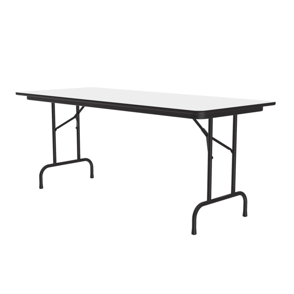 Correll Heavy Duty Height Adjustable Utility Folding Table, High Pressure Laminate Top, USA Made, Strong Steel Apron, 30"x60", Markerboard Top Black Edge