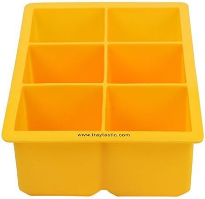 Traytastic! Silicone Large Square Ice Cube Tray Mold - Makes Large/Giant Ice Cubes approximately 2" x 2" x 2"