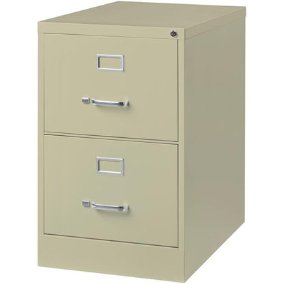 Pemberly Row 2 Drawers 28.38" Vertical Beige Metal Filing Cabinet Lockable Pre-Assembled Stationary Legal Size for Home, Office
