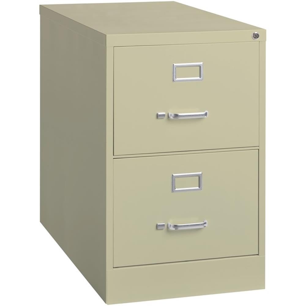 Pemberly Row 26.5" D Metal Vertical Filing Cabinet, Legal Width, 2 Drawer, Putty Finish, Durable Commercial Grade Steel, Lockable Office Storage for Files, Fully Assembled