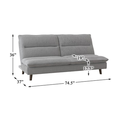 Lexicon Manisha Futon Sofa Sleeper Bed, Gray