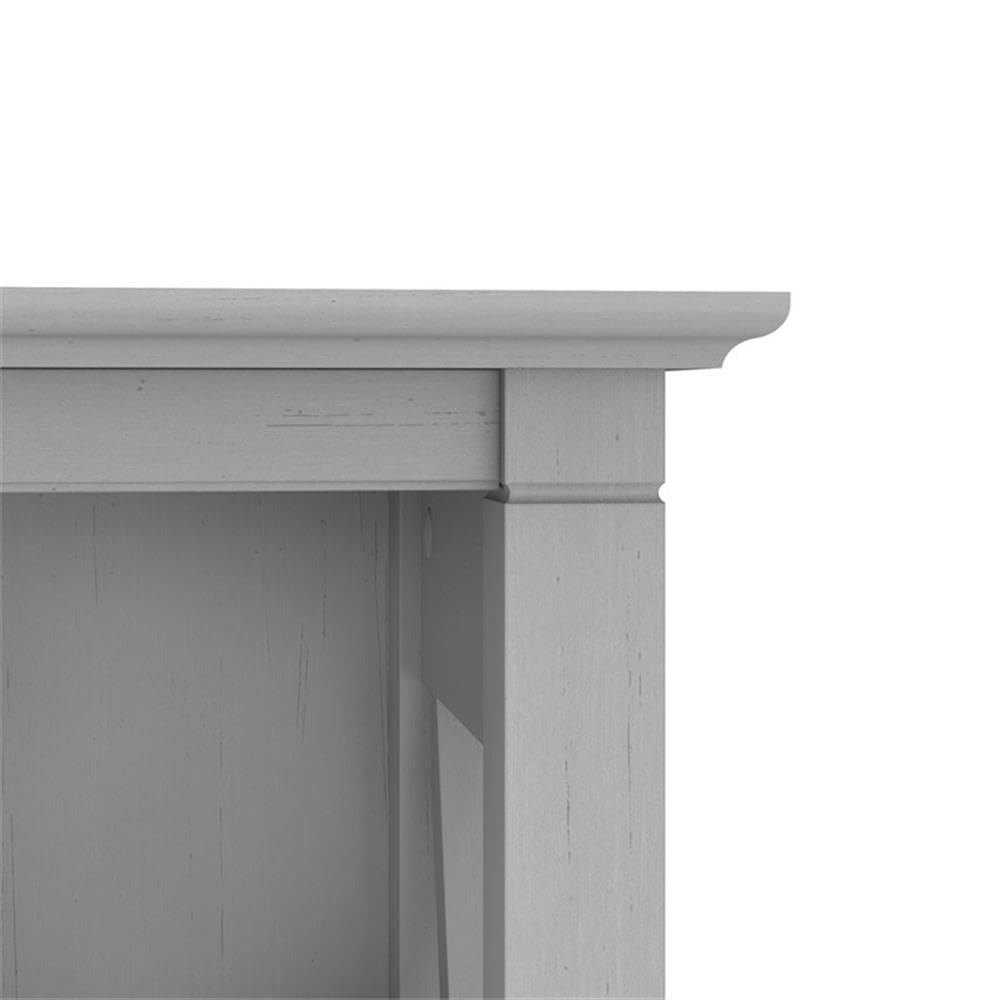 Bush Home Key West 5 Shelf Bookcase - Set of 2 | Tall Bookshelves in Cape Cod Gray | Sturdy Display Shelves for Library, Living Room, and Home Office