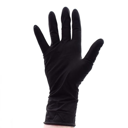 Colortrak Premium Grip Reusable Gloves, 4 Pairs (8 Gloves Total), Powder Free Latex, Durable and Chemical Resistant, Textured for Better Grip, Extra Long Cuff, Washable, Black, Large,
