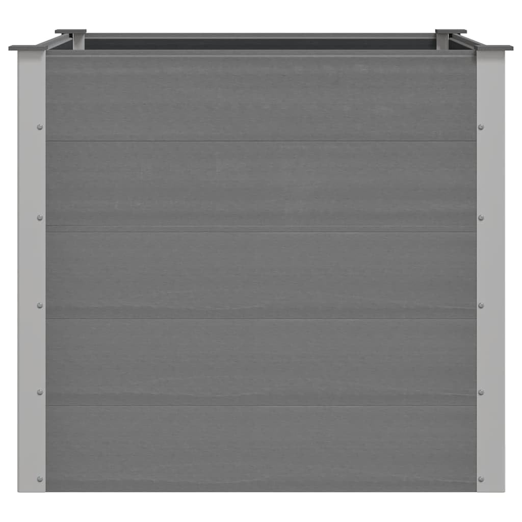 Mhdvray 39.4" Grey Square Raised Garden Bed, Wood-Plastic Composite Elevated Planter Box for Patio & Terrace, Large Outdoor Planter 100x100x91 cm