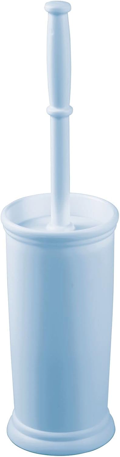 mDesign Toilet Bowl Brush and Holder - Covered Bathroom Toilet Brush - Standing Toilet Bowl Scrubber in Modern Holder