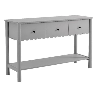 Modway Emmeline 3-Drawer Scalloped Console Table in Light Gray