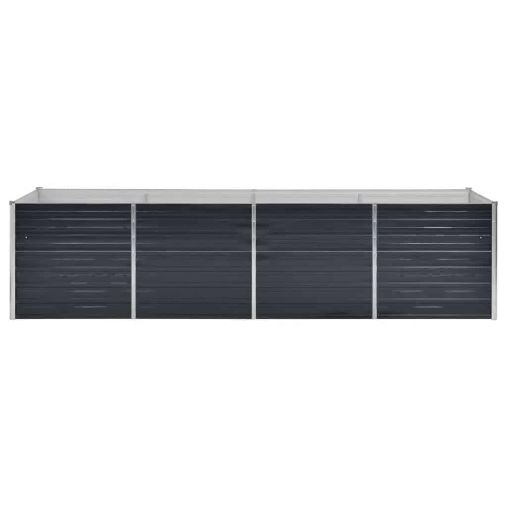 Foknhdi Galvanized Steel Raised Garden Bed 126 x 31.5 x 30.3 in Large Rectangular Planter Box Anthracite Metal Outdoor Planter for Patio, Yard & Balcony