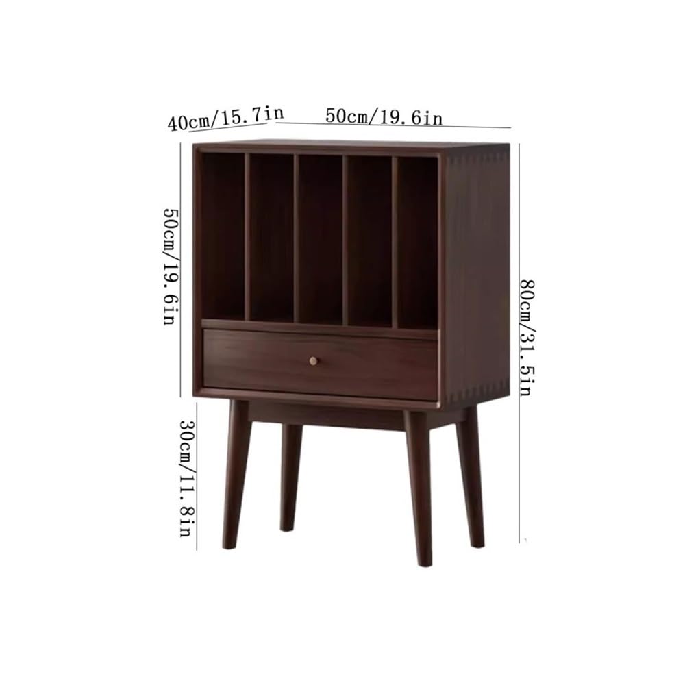 YGwnjqr Cd Rack Vinyl Record Cabinet with Drawers Large Capacity Living Room Cd Magazine Storage Rack,