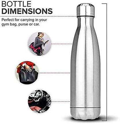 18/8 350ml 500ml 750ml 1000ml (1L) Double Wall Stainless Steel Vacuum Cola Shape Bottle, Narrow Mouth Thermo Flask