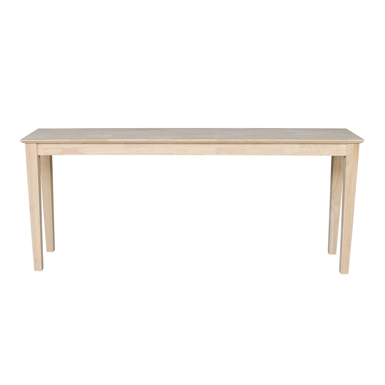 International Concepts Shaker Console Sofa Table, Entryway, 72-Inch Long, Solid Parawood, Unfinished