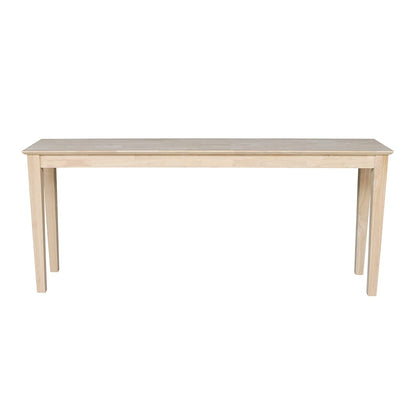 International Concepts Shaker Console Sofa Table, Entryway, 72-Inch Long, Solid Parawood, Unfinished