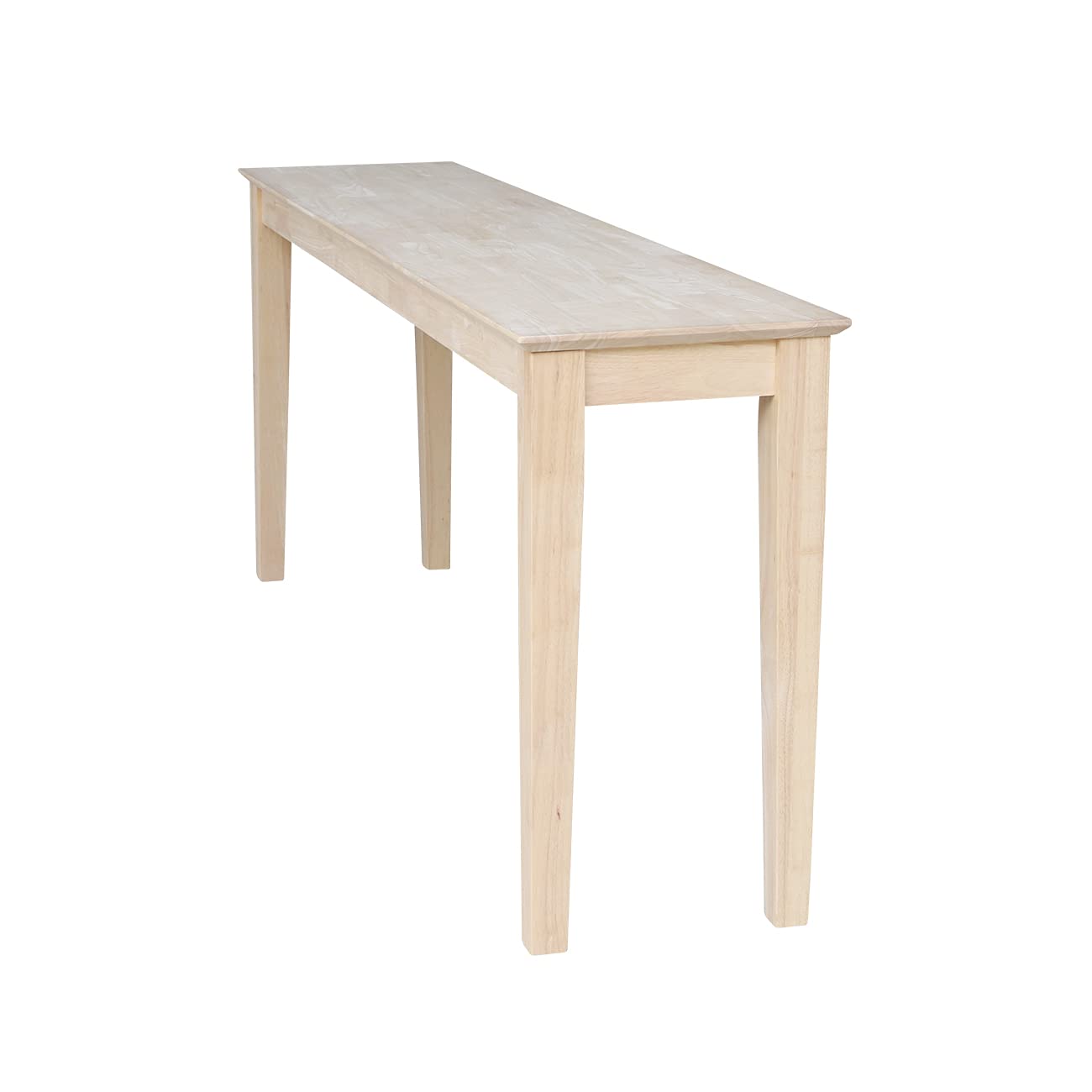International Concepts Shaker Console Sofa Table, Entryway, 72-Inch Long, Solid Parawood, Unfinished