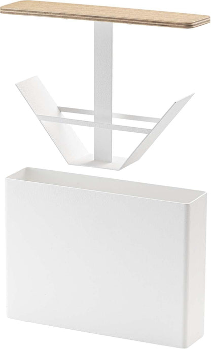 Wood Accent Coffee Pourover Filter Case with Lid - Stainless Steel Container Dispenser