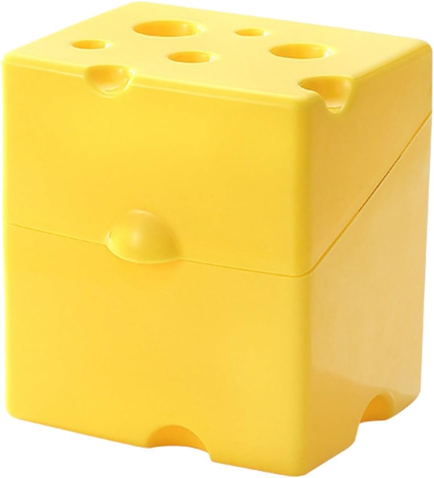 IMIKEYA Cute Sliced Cheese Storage Container, Airtight Cheese Box with Flip Lid, Butter Block Fridge Keeper for Kitchen