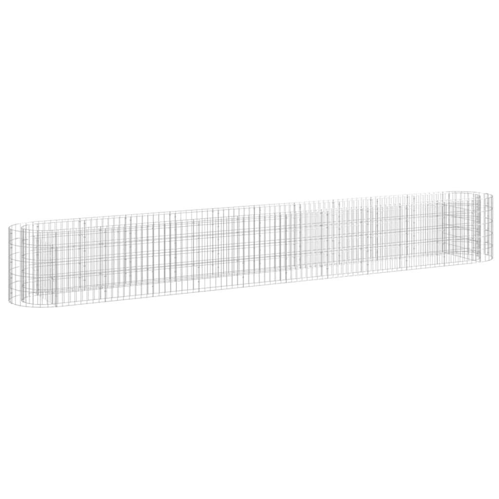 Favemtsl Large Galvanized Raised Planter Box 157.5"x19.7"x19.7" Silver Outdoor Garden Bed Gabion Cage for Flowers & Veggies Metal Frame