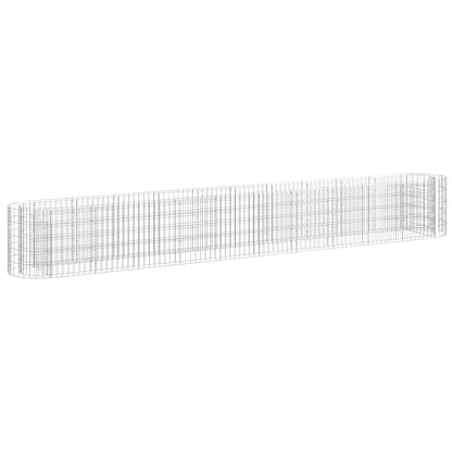Favemtsl Large Galvanized Raised Planter Box 157.5"x19.7"x19.7" Silver Outdoor Garden Bed Gabion Cage for Flowers & Veggies Metal Frame