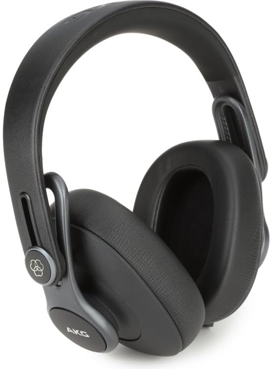 AKG Pro Audio K371 Wired Over-Ear, Closed-Back, Foldable Professional Recording Studio Headphones, Studio Monitor Mixing, Podcast, DJ Stereo Headsets, Black