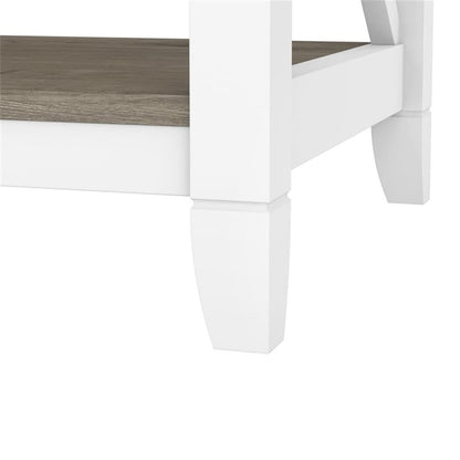 Bush Furniture Key West Tall TV Stand with Set of 2 Bookcases, Farmhouse Entertainment Center for 65 Inch Television, 17D x 60W x 66H, Pure White and Shiplap Gray