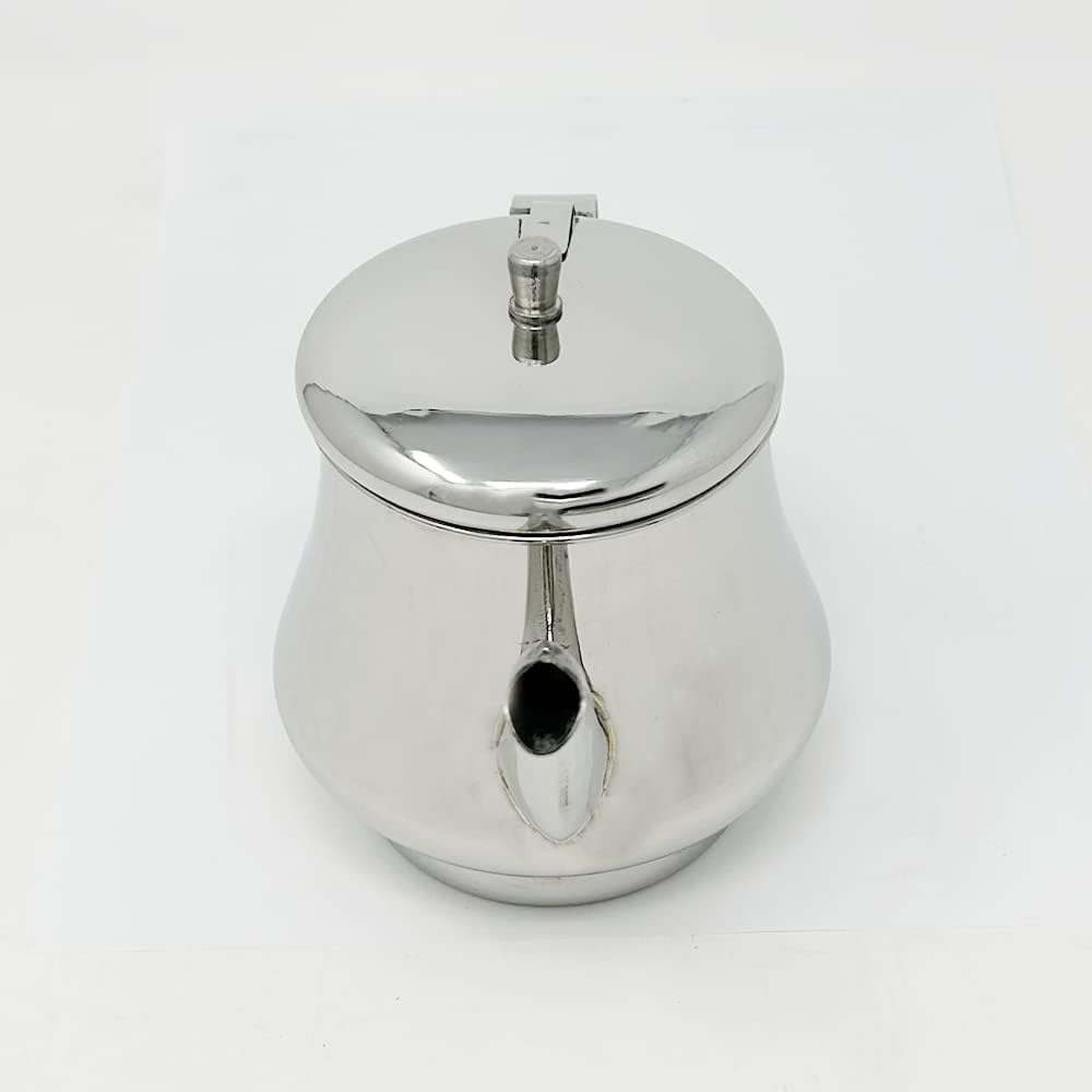 Pride Of India Stainless Steel Gooseneck Tea Pot, 18 Fluid Ounces (2-3 Cups) with Vented Hinged Lid