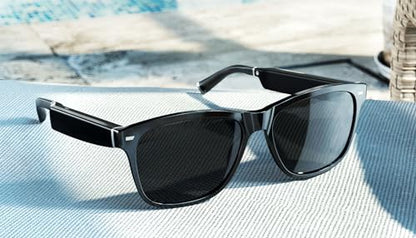 Amazon Echo Frames, an Alexa device (newest model), Smart glasses with Alexa, Modern Rectangle frames in Charcoal Gray with polarized sunglass lenses