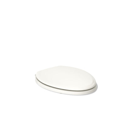 KOHLER 4694-96 Ridgewood Elongated Toilet Seat, Compression-Molded Wood, Color-Matched Plastic Hinges, Biscuit