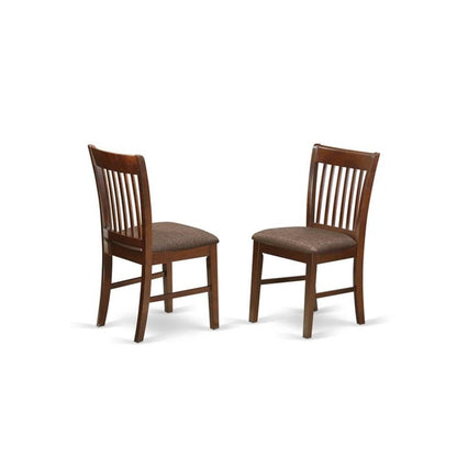 East West Furniture MZNO5-MAH-C 5 Piece Modern Dining Table Set Includes a Rectangle Wooden Table with Dropleaf and 4 Linen Fabric Dining Room Chairs, 36x54 Inch, Mahogany