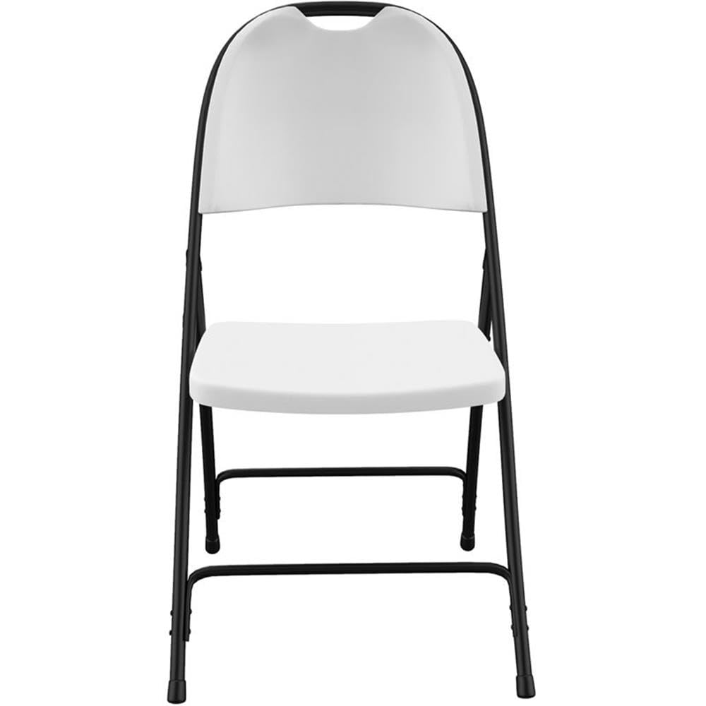 Pemberly Row Folding Chairs, Plastic Resin and Metal, Gray Granite and Black Finish, 34.75" H x 17" W x 20" D, Set of 4, Stain Resistant, Durable Nesting Design for Home, Office, or Event Seating