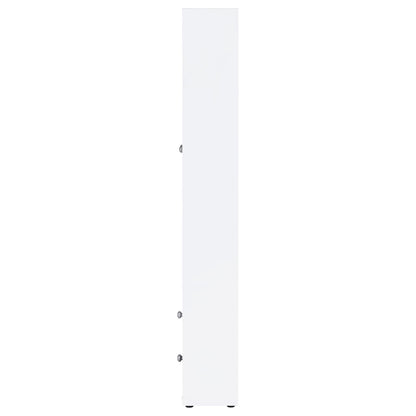 Coaster Home Furnishings - Hawthorne - 4-Shelf Tall Wood Accent Cabinet with Glass Doors, Drawers - Farmhouse Style - Living Room, Entryway & Home Kitchen - White - 953477